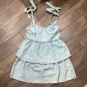 American Eagle Outfitters Light Blue Mini Jean Dress